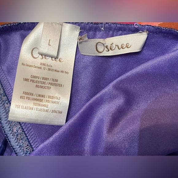 OSEREE Sequin-embellished Handkerchief‎ Top In Purple NWT Large (Top Only) - Picture 9 of 9